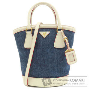Prada Denim Tote Bag Logo
